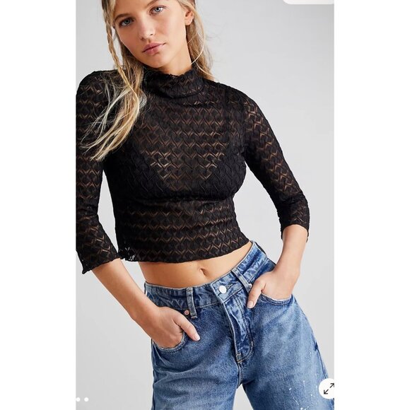 For Love & Lemons Tracy Turtleneck Crop Top NWT XS - Picture 9 of 9